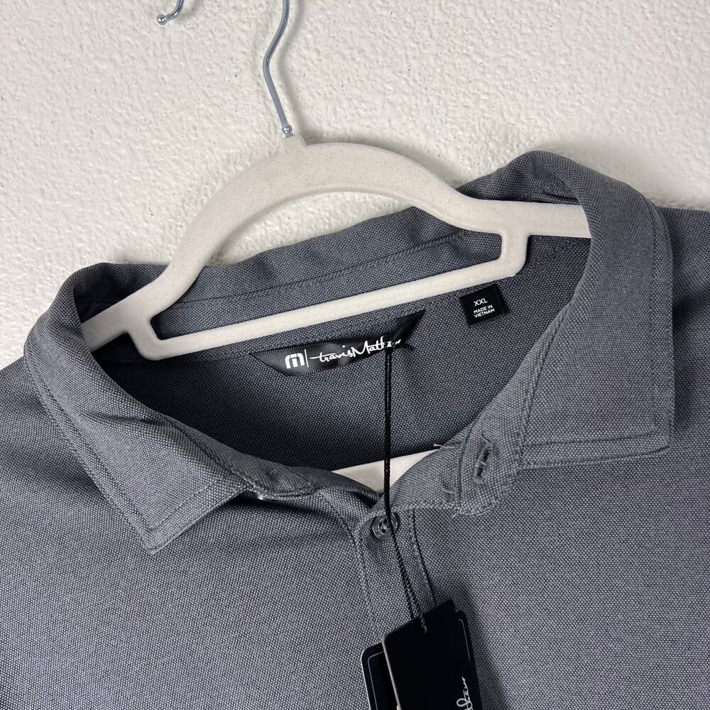 Travis Mathew Temptech Performance Polo Gray XXL NWT Golf Active Travel Shirt - Picture 2 of 7